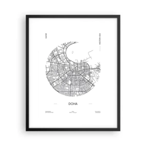 Plakát v černém rámu - Anatomie Dauhá - 40x50 cm
