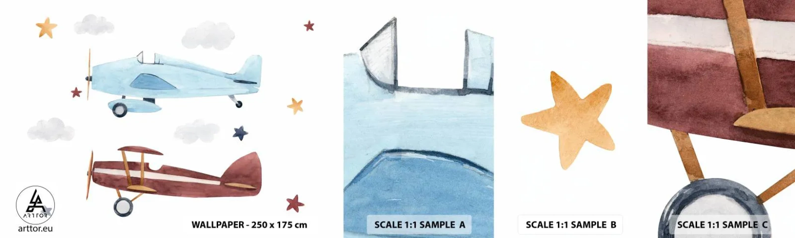 Fototapeta Vzorek Standard Eco - Pane pilote, čekáme! - Letadla, Retro, Dětské - 100x30 cm