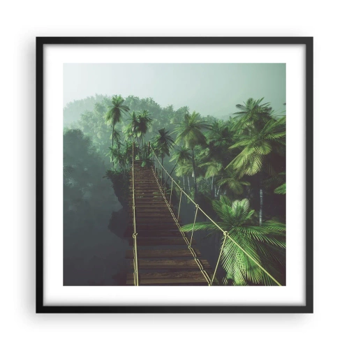 Plakát v černém rámu - U vodopádu zeleně - 50x50 cm