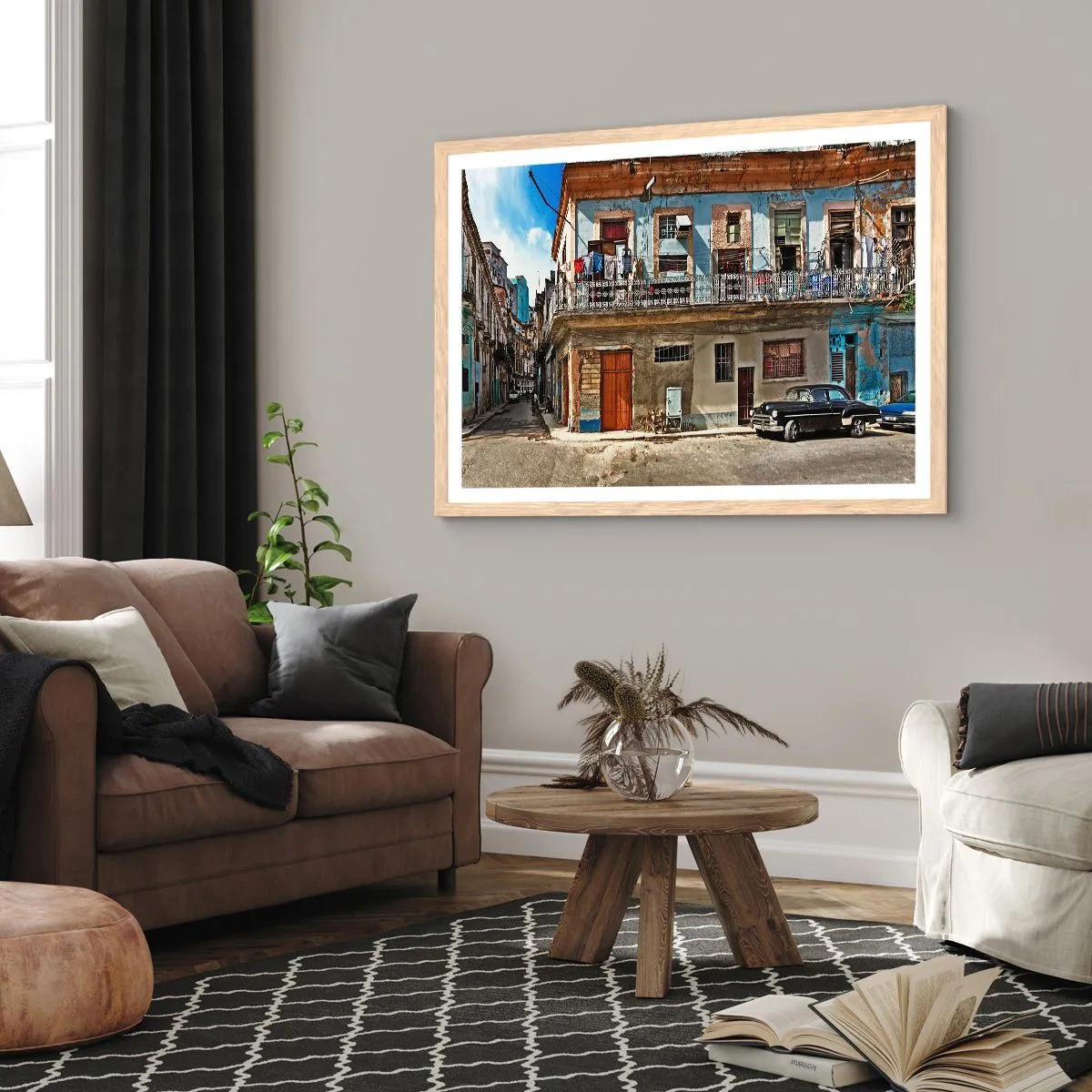 Plakát v rámu světlý dub - Havajský nádech - 100x70 cm