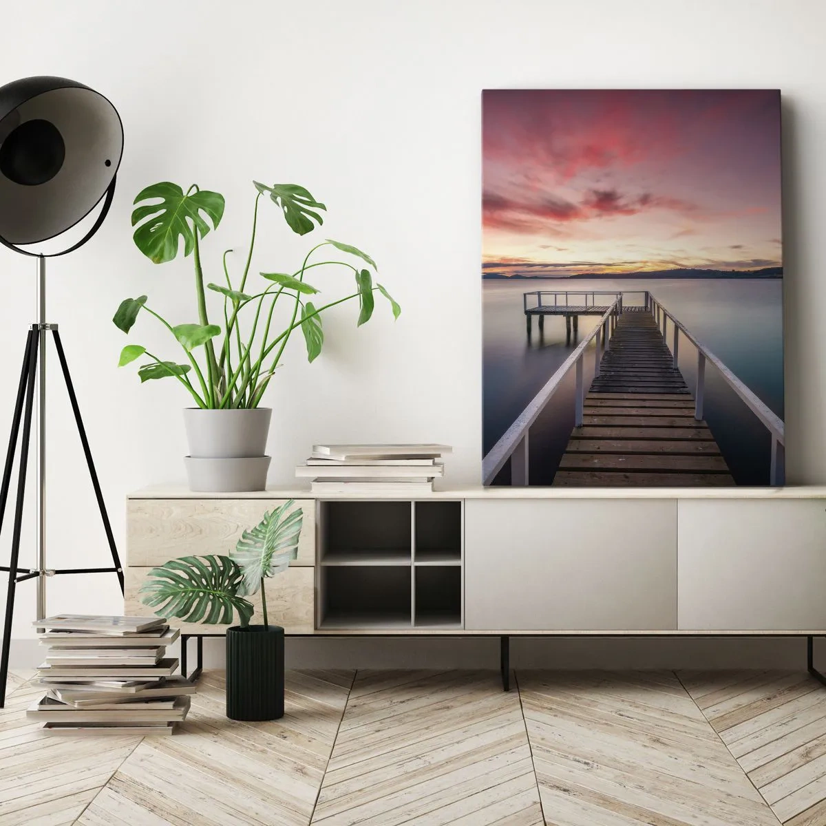 Obraz na plátně - Jemný plamen večera - 45x80 cm