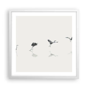 Plakát v bílém rámu - Čtyři jednoduché kroky - 50x50 cm