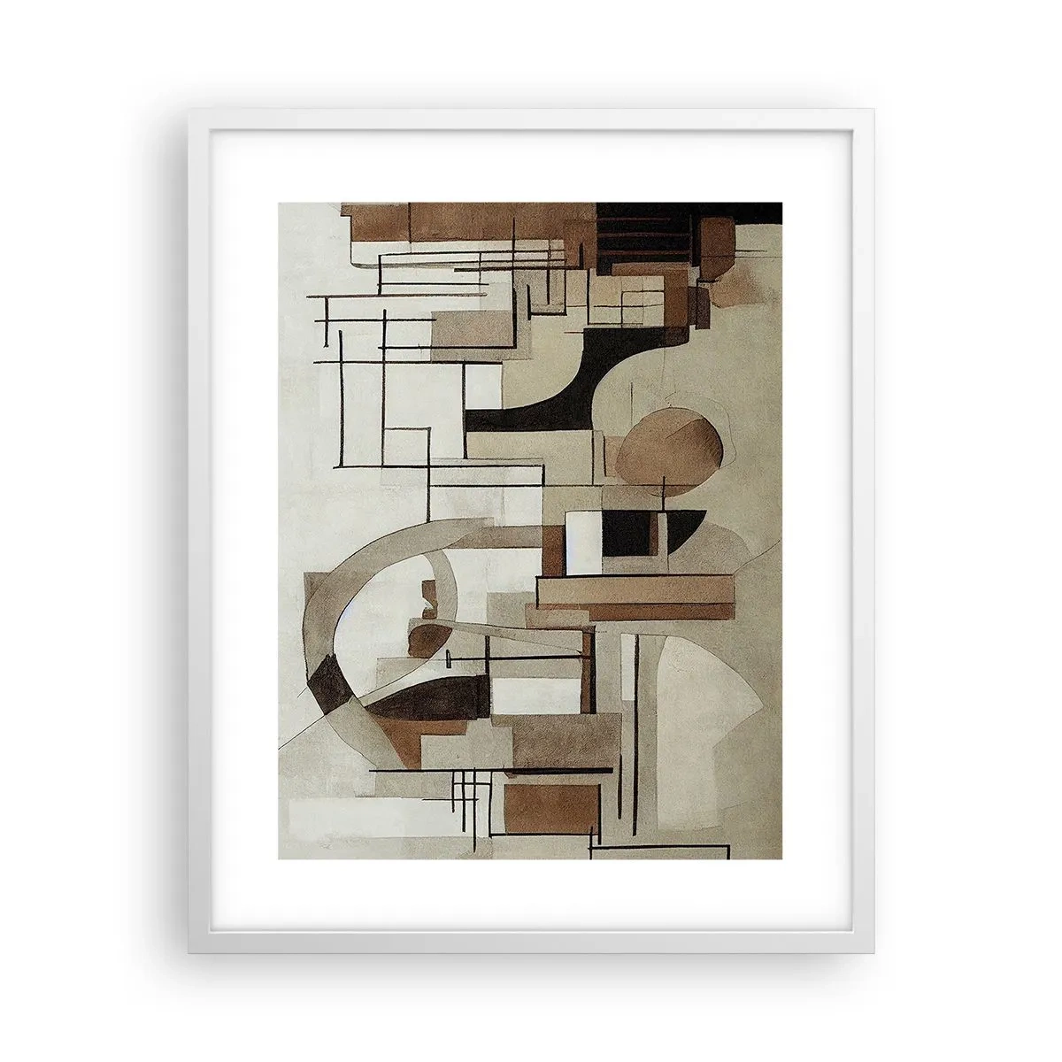 Plakát v bílém rámu - Městská krajina 2.0 - 40x50 cm