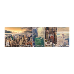 Vzor Fototapety Premium Canvas - Pozlacené Metropolis - Město, New York, Architektura - 100x30 cm