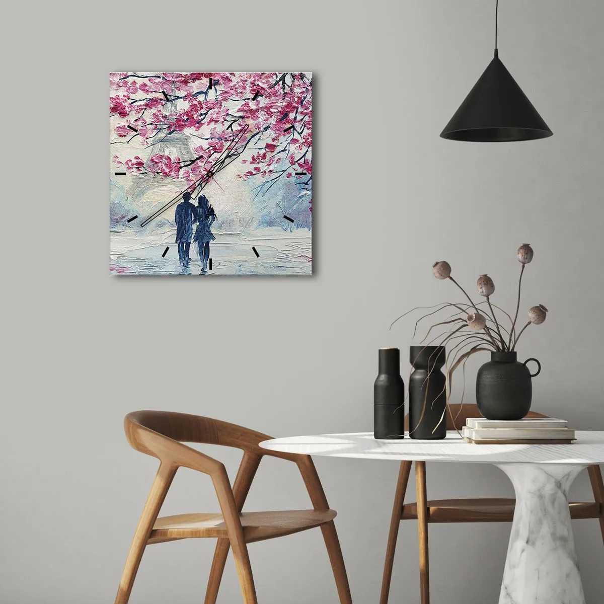 Nástěnné hodiny - Romantická procházka - 30x30 cm