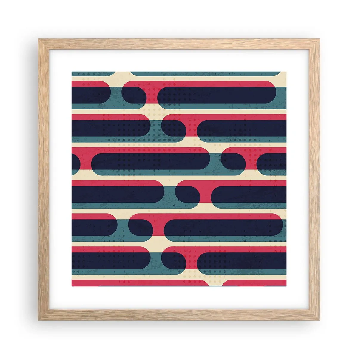 Plakát v rámu světlý dub - Dovnitř a dopředu - 40x40 cm