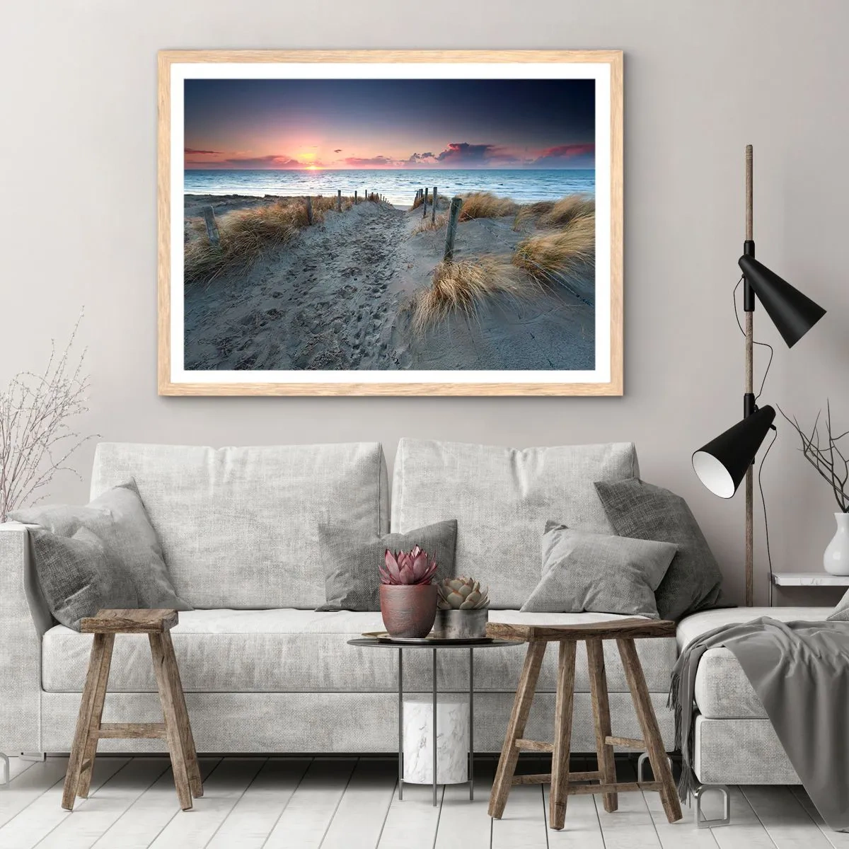 Plakát v rámu světlý dub - Za trochu lásky šel bych světa kraj… - 70x50 cm