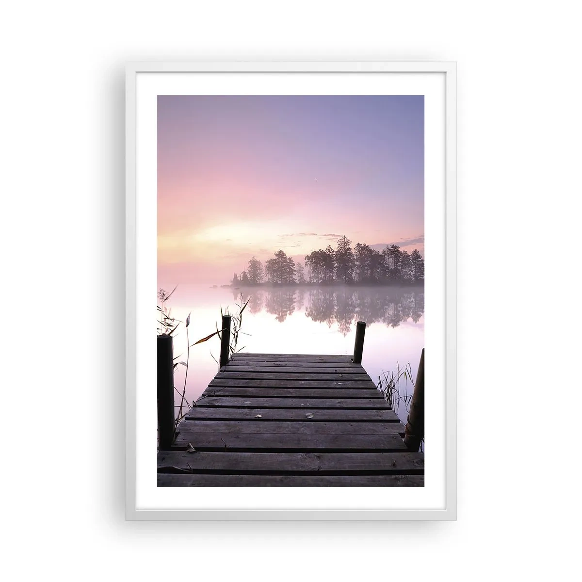 Plakát v bílém rámu - Z liliové mlhy… - 50x70 cm