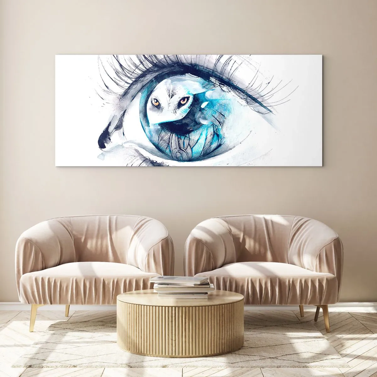 Obraz na skle - Z očí do očí s divočinou - 160x50 cm