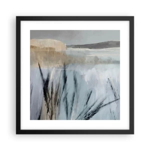 Plakát v černém rámu - Zimní pole - 40x40 cm