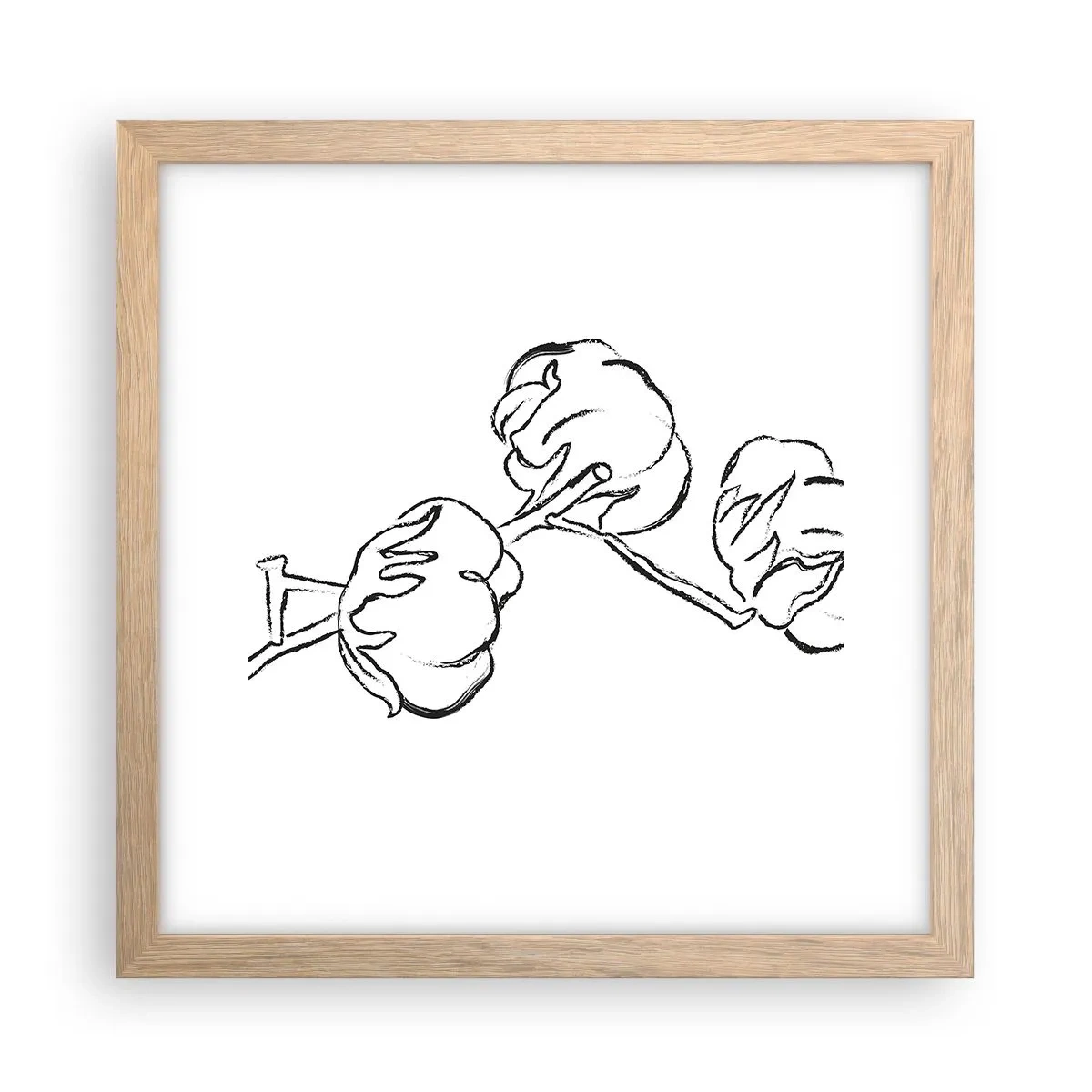 Plakát v rámu světlý dub - Bavlněné chmýří - 30x30 cm