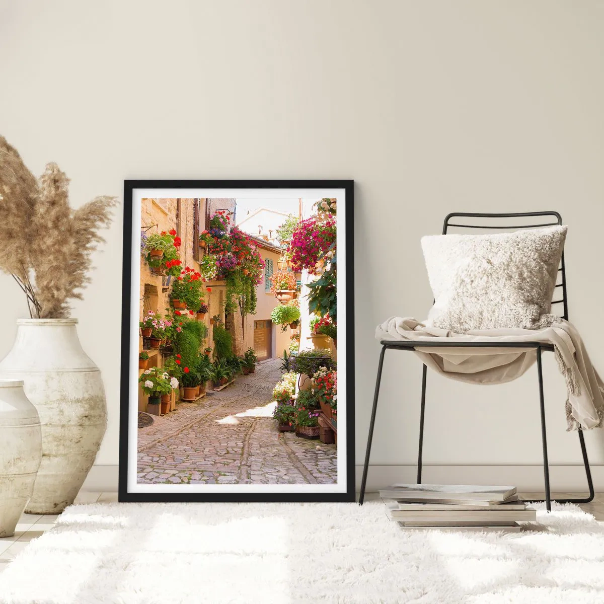 Plakát v černém rámu - V záplavě květin - 40x50 cm