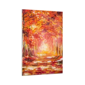 Obraz na skle - Měděný les - 70x100 cm