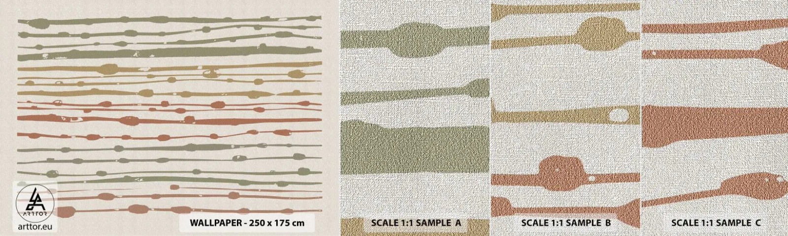 Vzor Fototapety Premium Canvas - Hudební záznam barev - Minimalismus, Pastel, Kus - 100x30 cm
