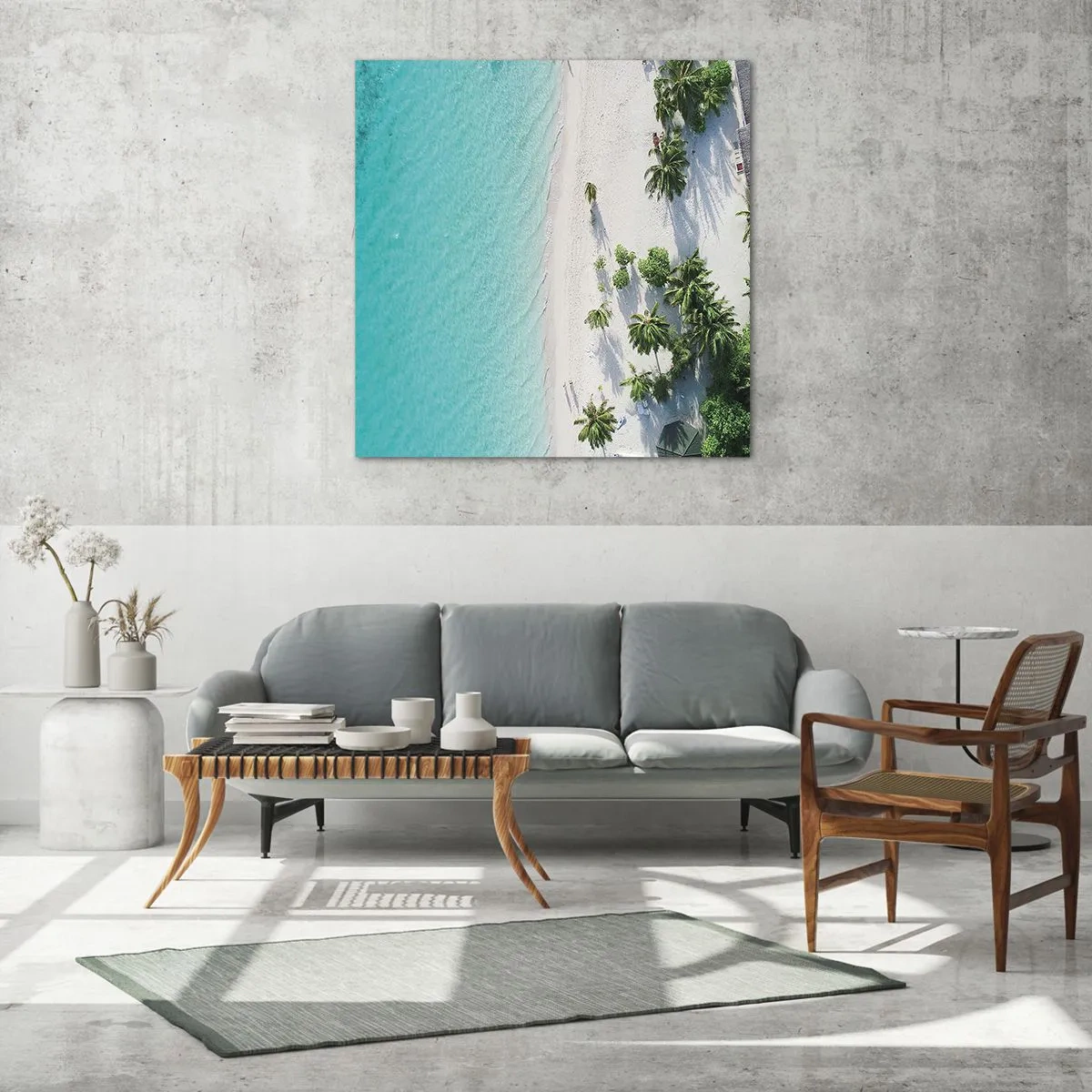 Obraz na skle - Dovolená v ráji - 70x70 cm