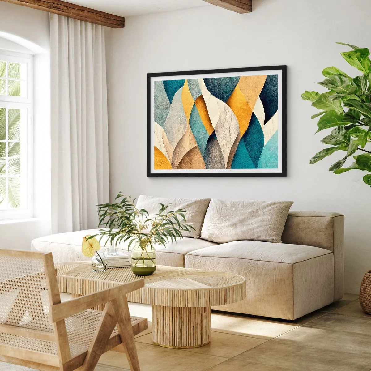 Plakát v černém rámu - Rytmus a vlnění - 70x50 cm