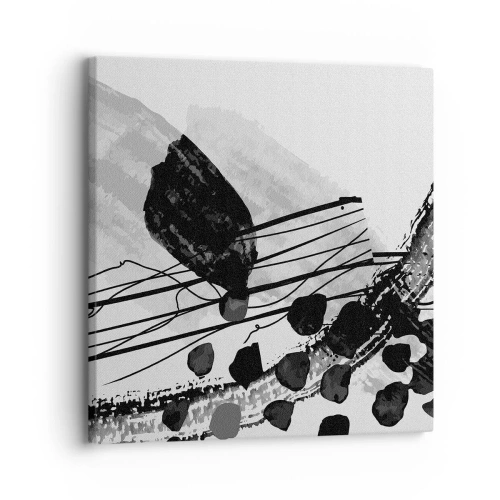 Obraz na plátně - Černobílá organická abstrakce - 30x30 cm