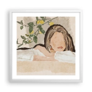 Plakát v bílém rámu - Krasavice z jihu - 50x50 cm