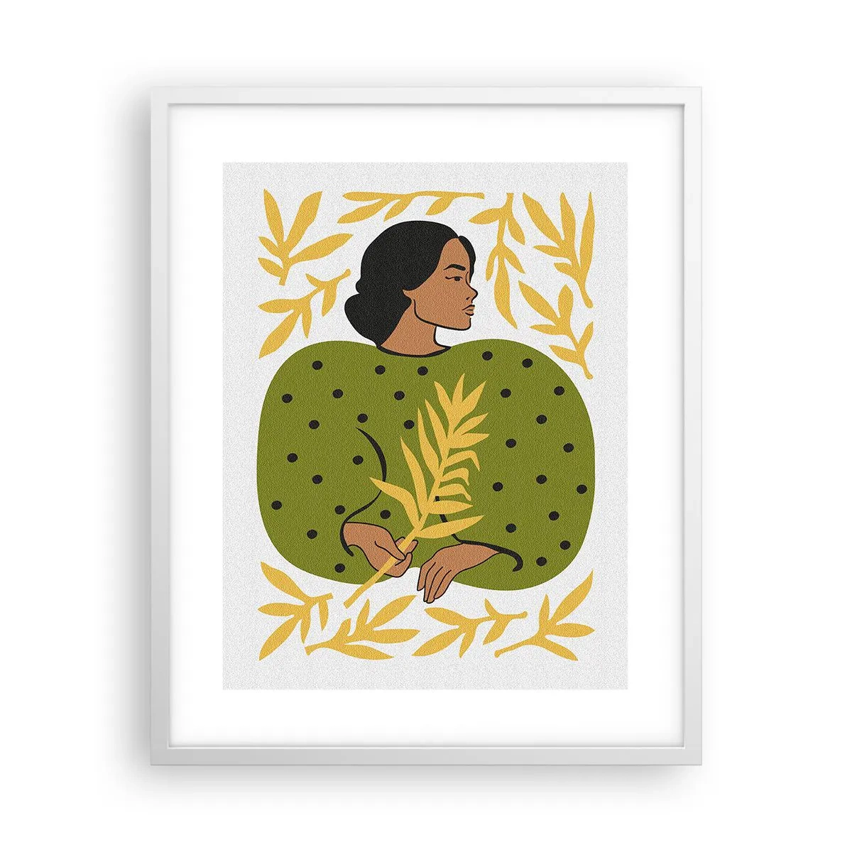 Plakát v bílém rámu - Havajská dívka - 40x50 cm