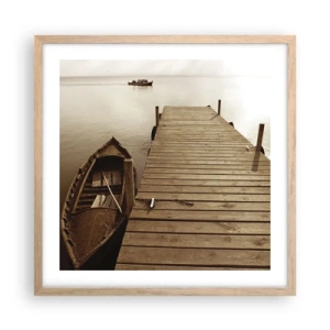 Plakát v rámu světlý dub - Velký klid - 50x50 cm
