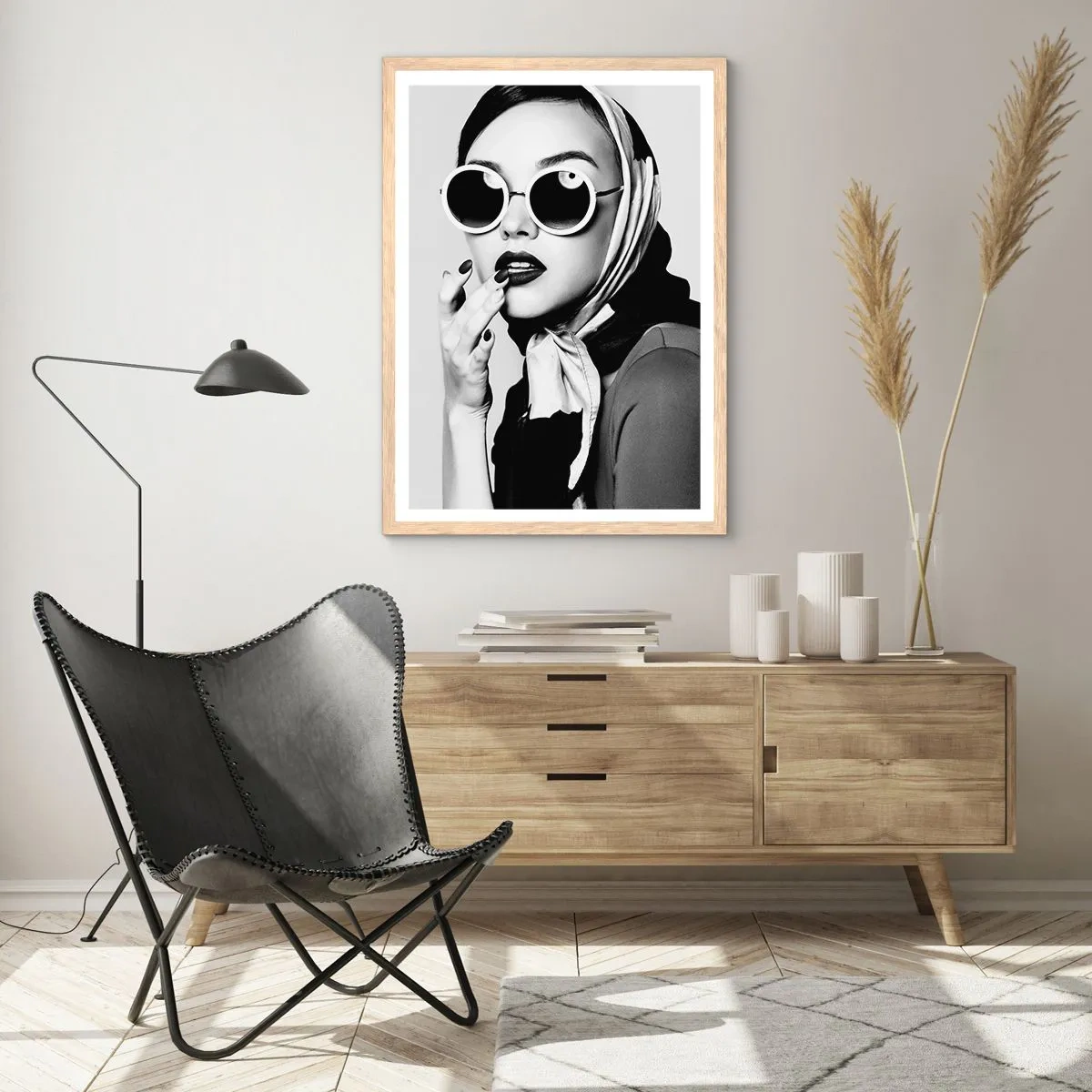 Plakát v rámu světlý dub - Pozdravy z 60. let - 70x100 cm