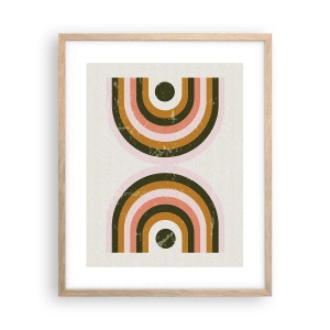 Plakát v rámu světlý dub - Dvojitá abstrakce - 40x50 cm