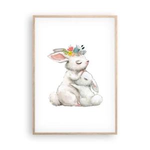 Plakát v rámu světlý dub - Nejlepší je u mámy - 70x100 cm