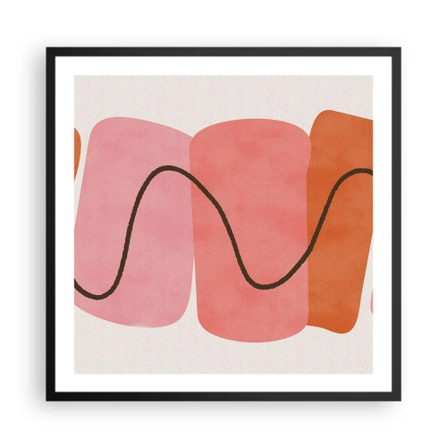 Plakát v černém rámu - Jemný pohyb forem - 60x60 cm