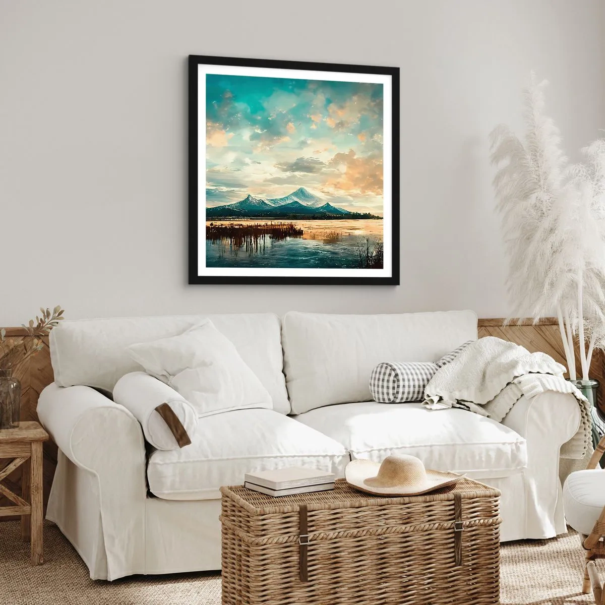 Plakát v černém rámu - Pod ochranou nebe - 50x50 cm