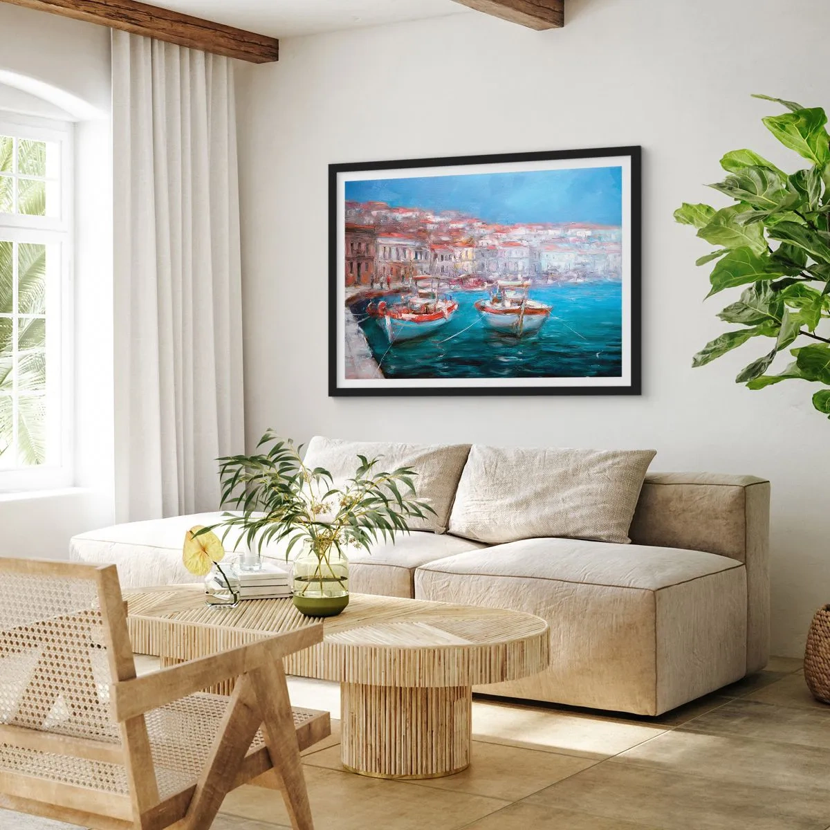 Plakát v černém rámu - Italský záliv - 70x50 cm