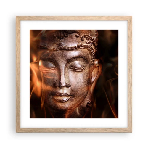 Plakát v rámu světlý dub - Existuje pouze zde a nyní - 40x40 cm