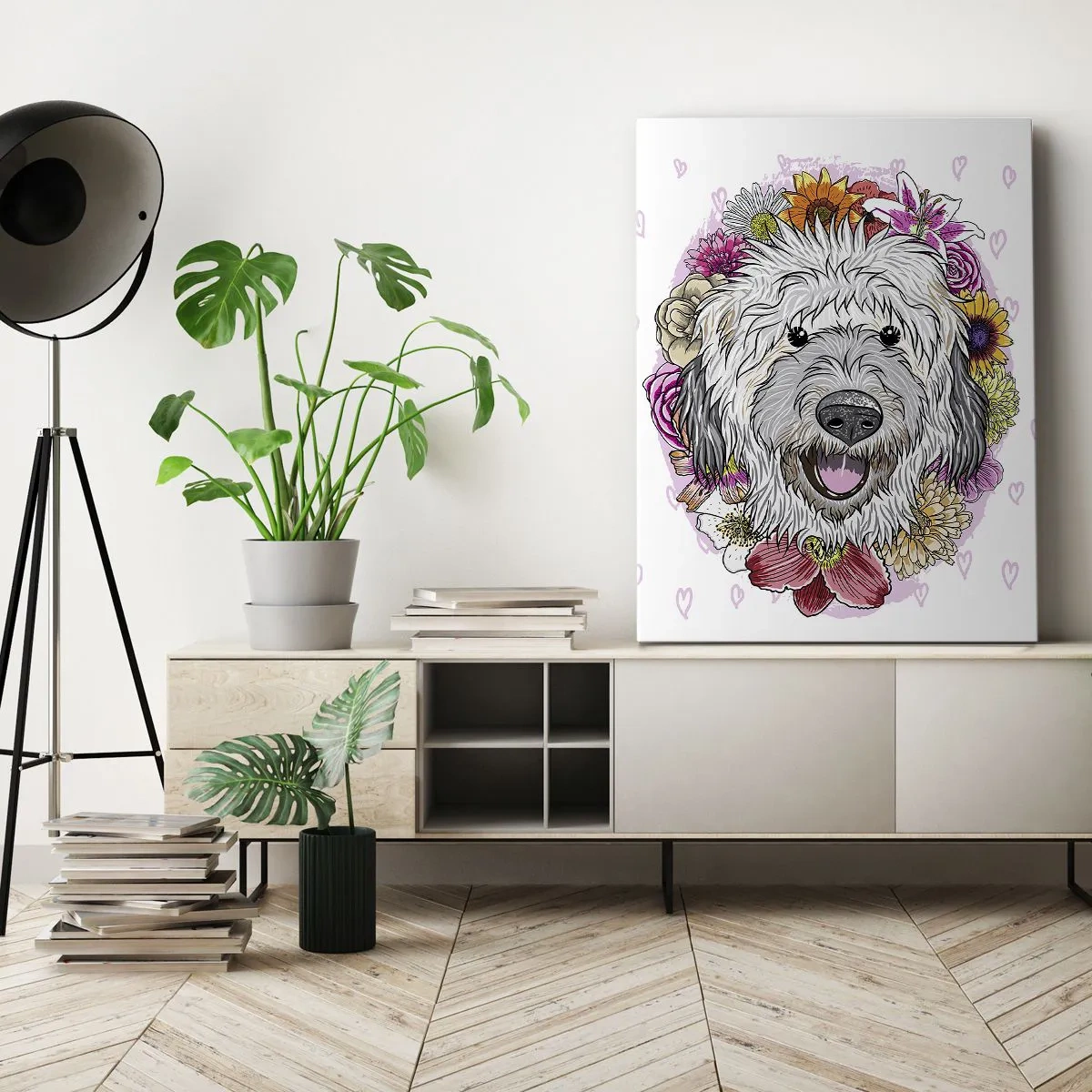 Obraz na plátně - Štěněcí radost - 50x70 cm