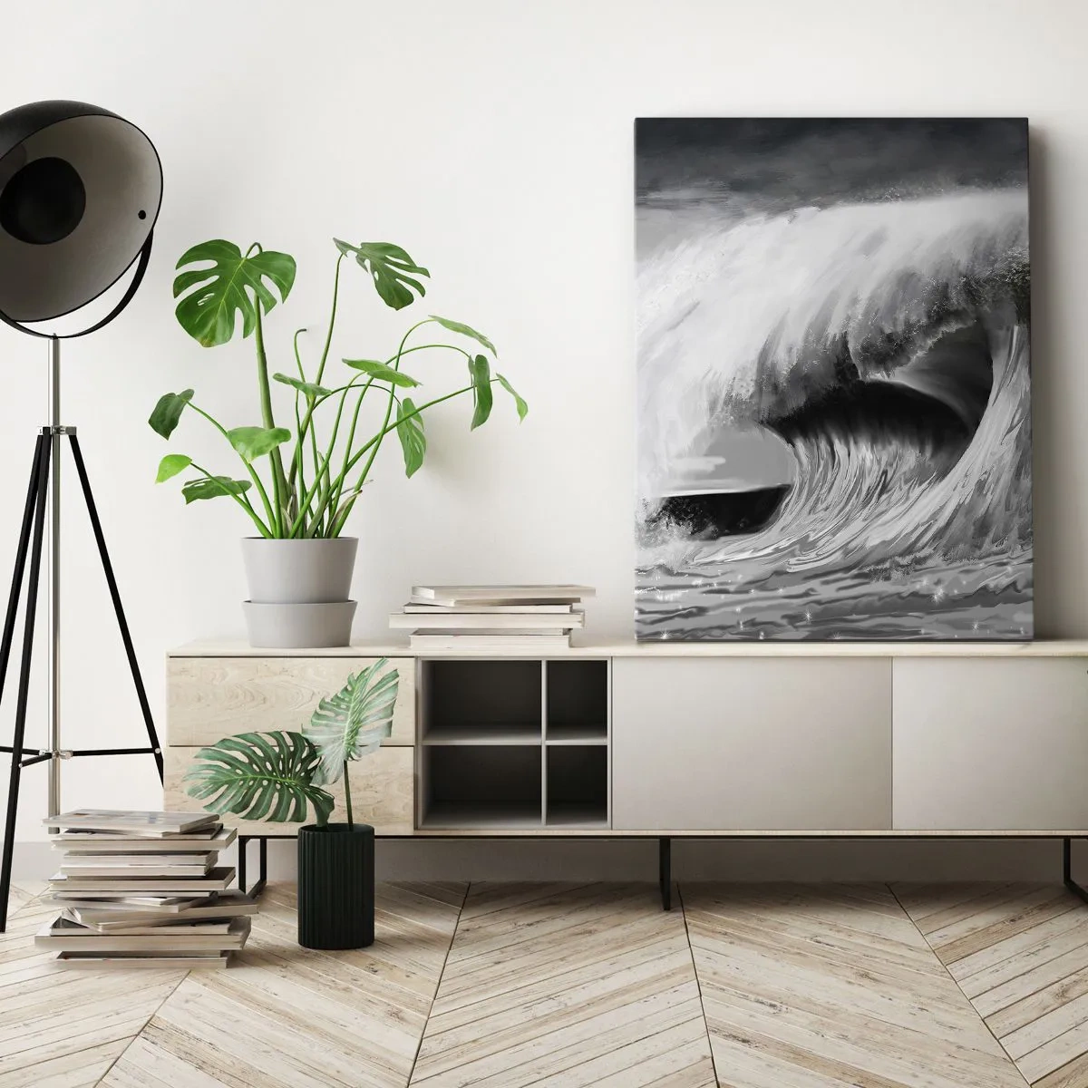 Obraz na plátně - Hněv oceánu - 45x80 cm