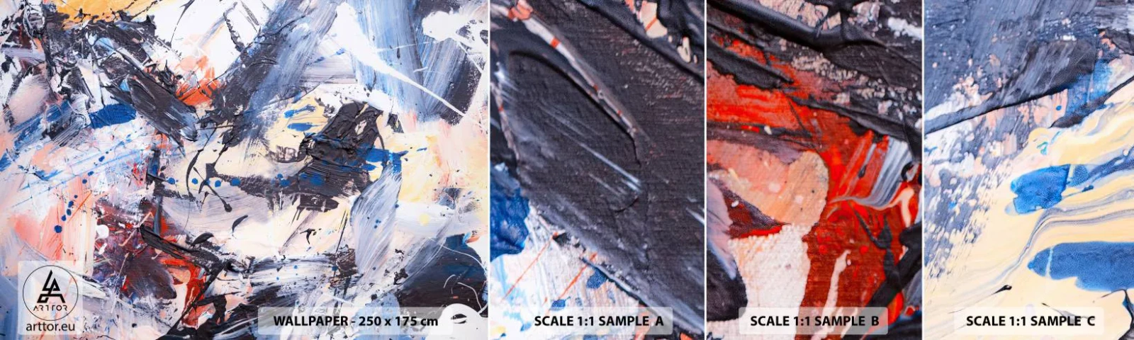 Vzor Fototapety Samolepicí Deluxe Sticker - Bláznivý tanec abstrakce - Abstrakce, Kus, Malování - 100x30 cm