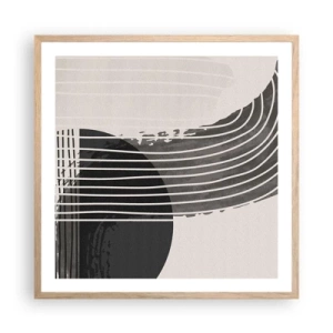 Plakát v rámu světlý dub - Tam a zpět - 60x60 cm