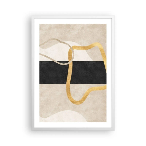 Plakát v bílém rámu - Tvary ve smyčce - 50x70 cm