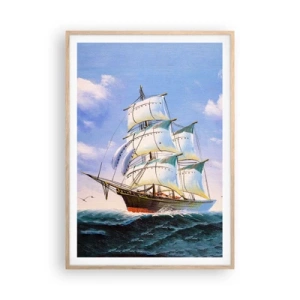 Plakát v rámu světlý dub - Hrdě s větrem - 70x100 cm