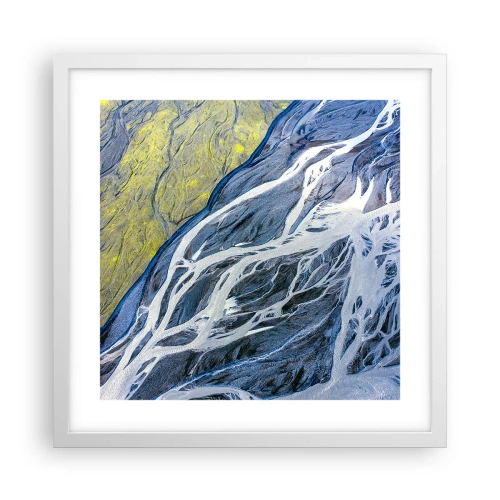 Plakát v bílém rámu - Jeskynní malby přírody - 40x40 cm