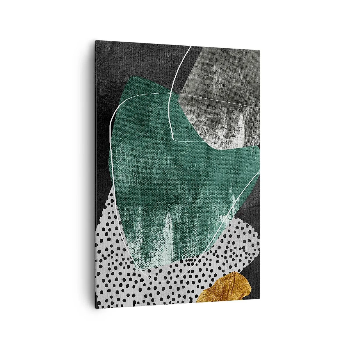 Obraz na plátně - Barevná abstrakce se zlatou vločkou - 70x100 cm