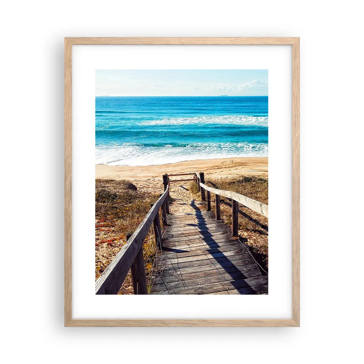 Plakát v rámu světlý dub - Běž! - 40x50 cm