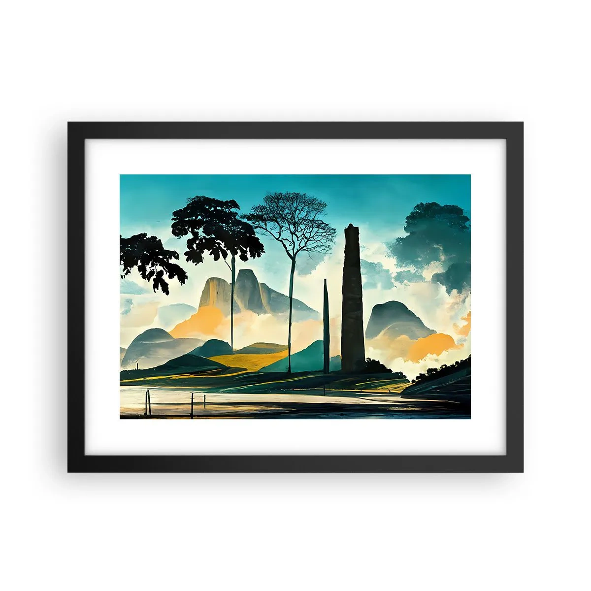 Plakát v černém rámu - Výš a výš - 40x30 cm