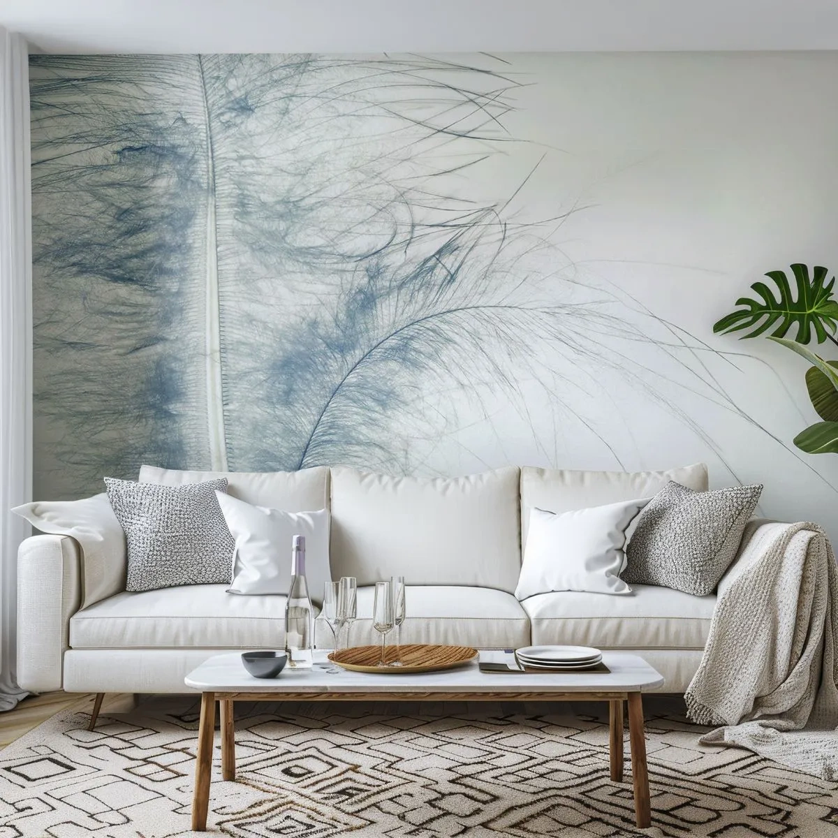 Fototapeta Premium Sand - Šepot přírody - Peří, Jemné, Minimalistický - 100x70 cm