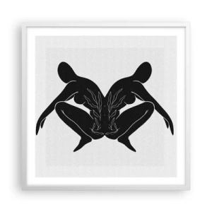 Plakát v bílém rámu - Společná duše - 60x60 cm