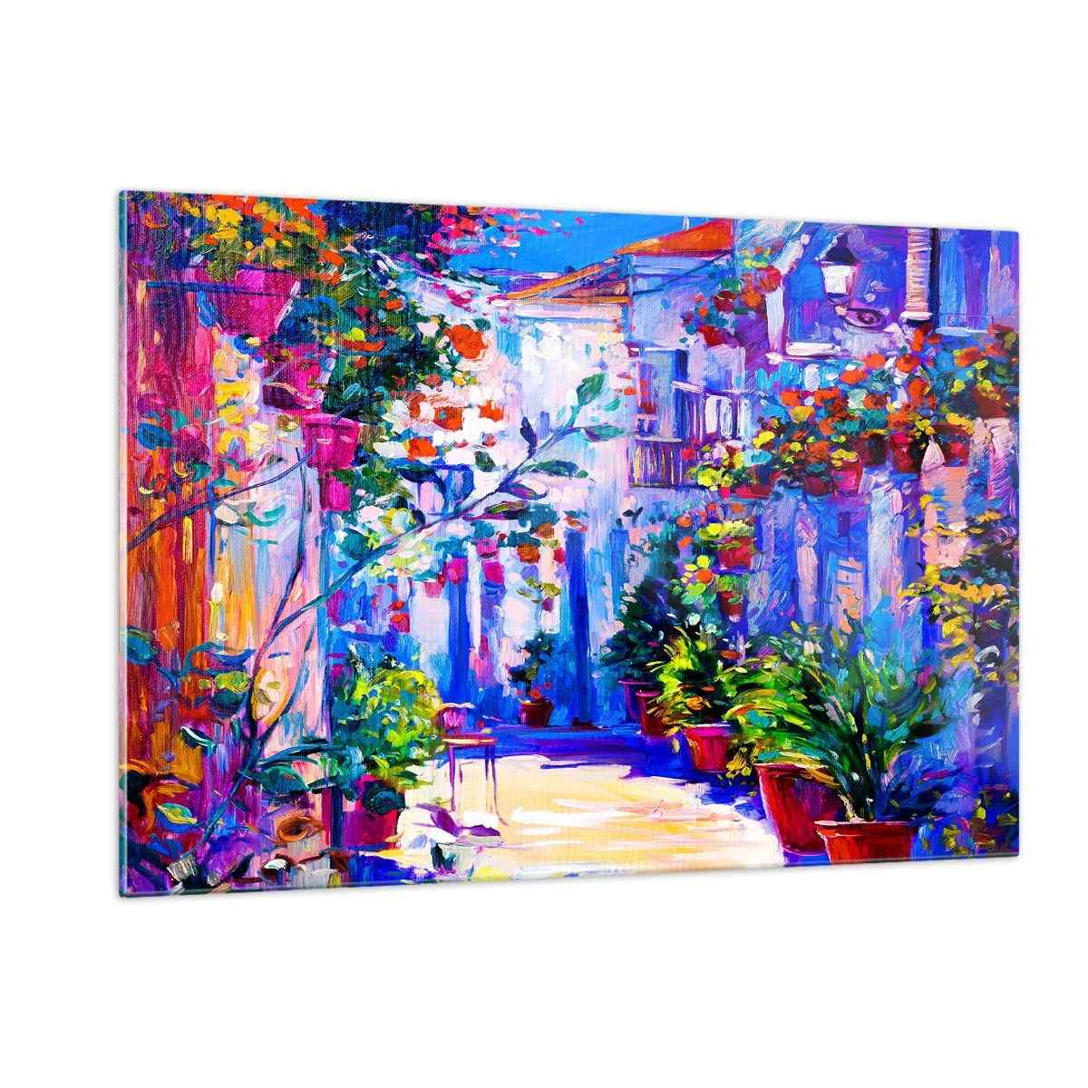 Obraz na skle - Imprese - italská ulička - 120x80 cm