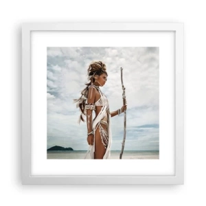 Plakát v bílém rámu - Královna tropů - 30x30 cm