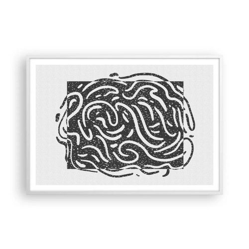 Plakát v bílém rámu - Abstrakce: tanec radosti - 100x70 cm