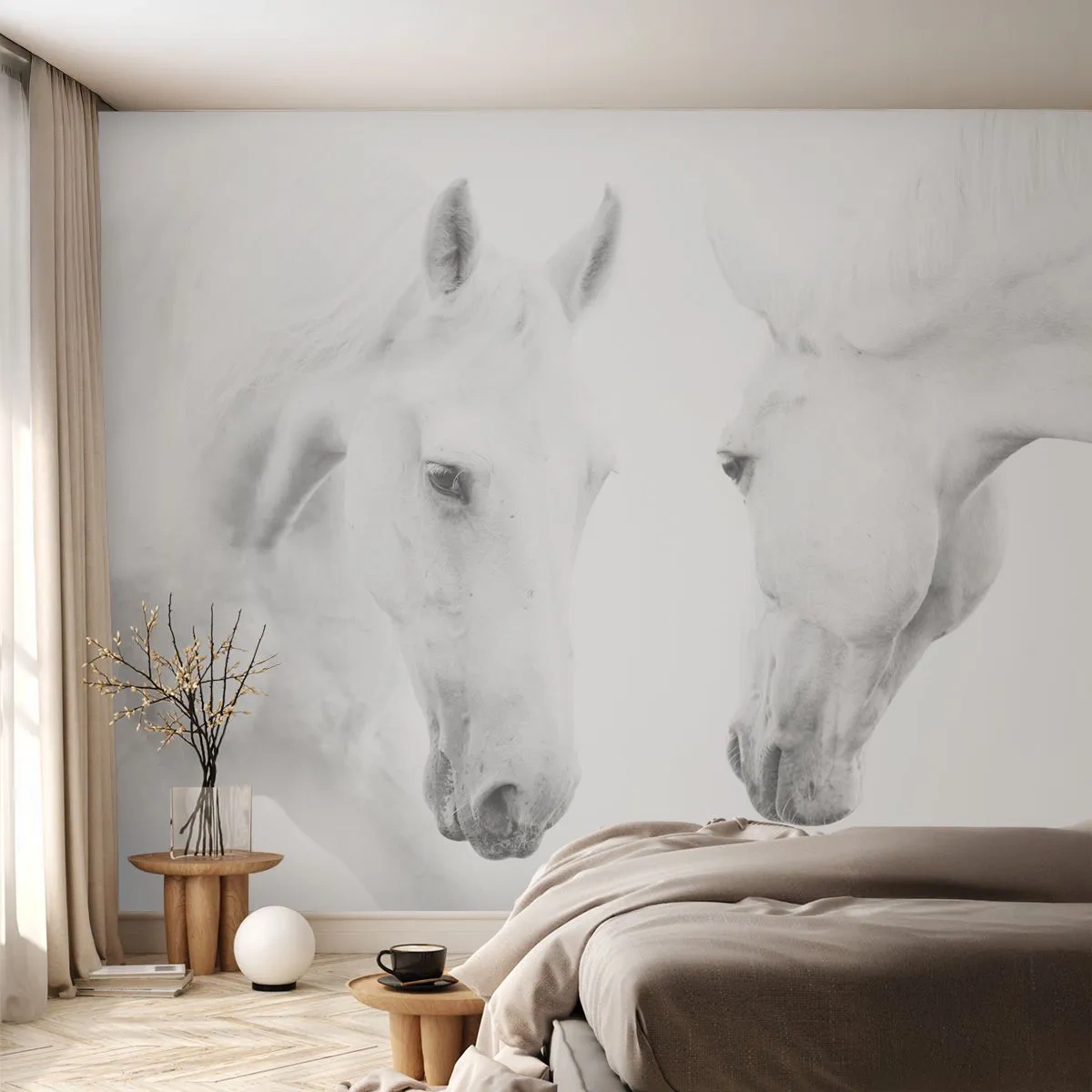 Fototapeta Premium Sand - Je to přátelství…? - Koně, Příroda, Zvířata - 300x210 cm