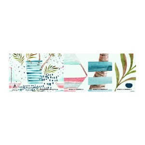Fototapeta Vzorek Standard Eco - Prázdniny pod palmami - Akvarely, Kokosová palma, Plachetnice - 100x30 cm