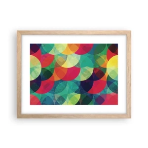 Plakát v rámu světlý dub - Vstoupit do duhy - 40x30 cm