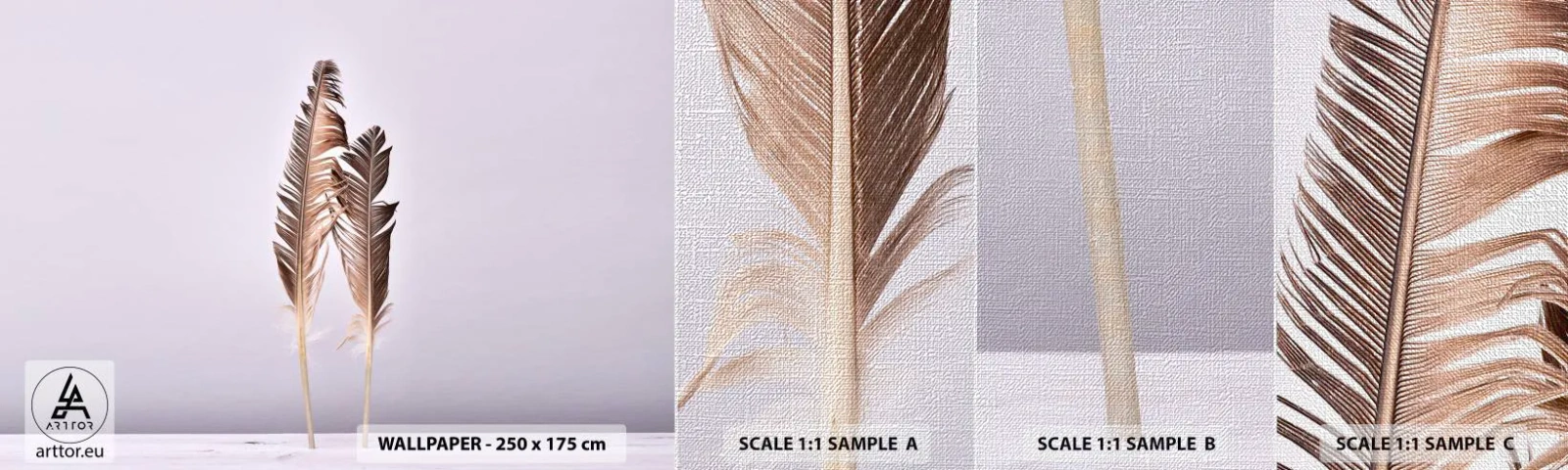 Vzor Fototapety Premium Canvas - Proti nicotě - Ptačí pírko, Kus, Grafika - 100x30 cm